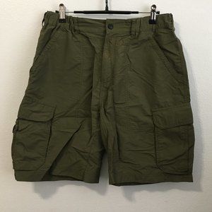 Men's Olive Green REI Cargo Shorts, Size 30 waist